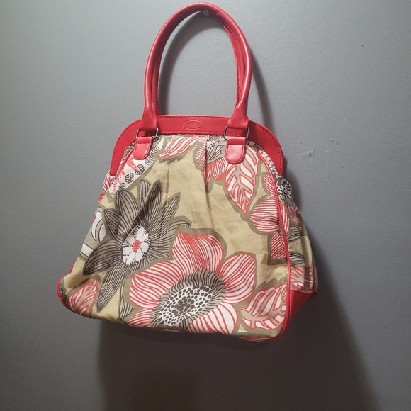 Clarins Red Floral Tote Bag - Picture 1 of 6